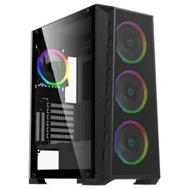 Hiditec Caja Gaming Semitorre MH12 Cristal Templado ATX con Panel USB Type-C, 4 Ventiladores ARGB, Soporte GPU 330mm y Radiadores 360mm (CHA010055)